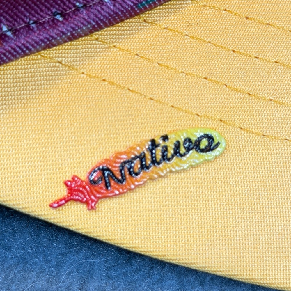 Nativo Southwestern Geometric Mesh Trucker Hat Snapback Yellow Burgundy Cap - Picture 7 of 7